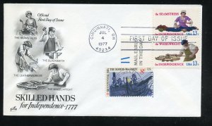 US 1717,1719 Skilled Hands for Independence UA ArtCraft FDC Combo mail early pr