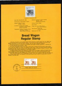 SP688 Bread Wagon, Souvenir Page FDC (#2136)