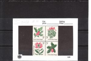 SC# 1254-57 Christmas Holly blk of 4 stamps.   MH