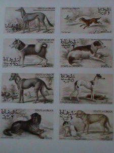 ​OMAN STATE-WORLD FAMOUS LOVELY DOGS- IMPERF-MNH-SHEET-VF-EST $12 LIMITED