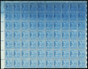 810, Mint NH Block of 70 Dramatically Over Inked 5¢ Stamps - Stuart Katz