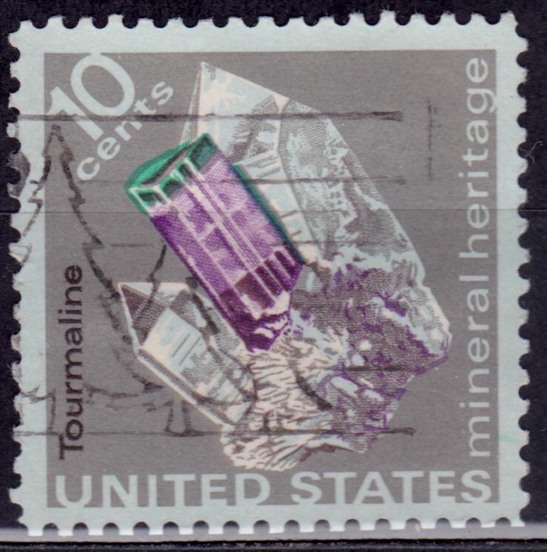 United States, 1974, Mineral - Tourmaline, 10c, sc#1539, used