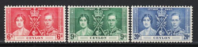 Ceylon - 1937 Coronation Issue Sc# 275/277 - MLH (8708)