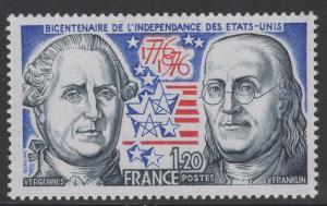 FRANCE SG2126 1976 BICENT OF AMERICAN REVOLUTION MNH