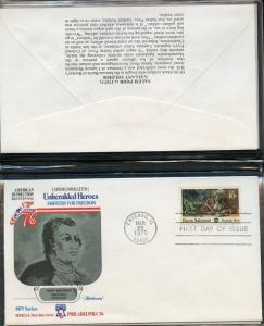 UNITED STATES 1975 UNHERALDED HEROES  4   FIRST DAY COVERS IN DELUXE FOLDER