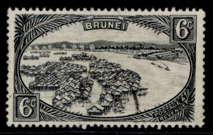 BRUNEI GVI SG83, 6c black, FINE USED.