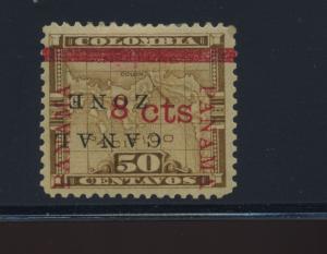 Canal Zone Scott #14b CANAL ZONE INVERT OVERPRINT Mint Stamp (Stock #Cz14-b2)