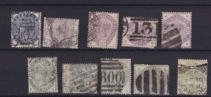 GB QV 1884 Lilac & Green Set SG187/196 Fine Used BP15822