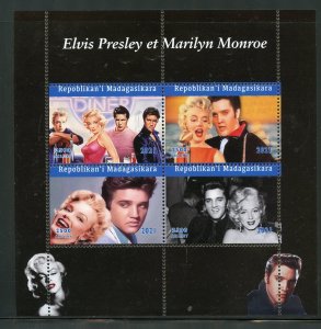 Madagascar 2021 Elvis Presley & Marilyn Monroe sheet mint never hinged