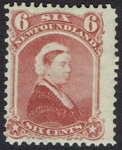 NEWFOUNDLAND 1868 QV 6C ROSE