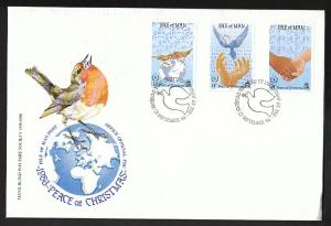 Isle of Man 318-320 Christmas 1986 U/A FDC 