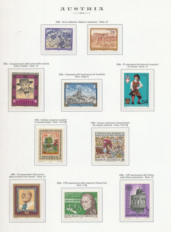 Austria 1985/88 Religion Sport MNH (100+) KRA615