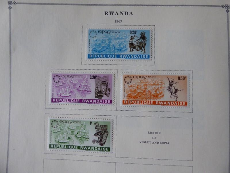 Rwanda 1962-1980  Mint/Used Stamp Collection on Scott Int Alb Pgs