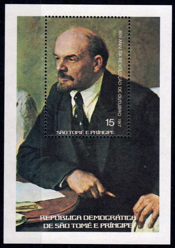 Sao Tome and Principe 1977 Mi#B9 Vladimir Lenin 1870-1924 SS MNH VF