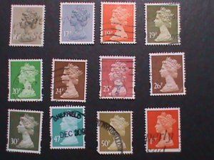 ​GREAT BRITAIN 12-DIFFERENT- VERY OLD REVENUE STAMPS USED-VERY FINE