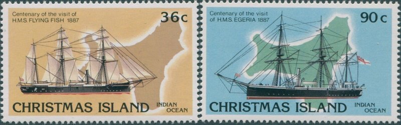 Christmas Island 1987 SG227-228 Ships set MNH