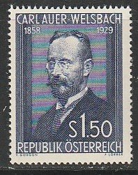 1954 Austria - Sc 595 - MNH VF - 1 singleCarl Auer von Welsbach, chemist