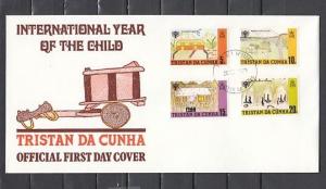 Tristan da Cunha, Scott cat. 264-267. Int`l Year of Child. First day cover. ^