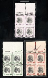 US Stamps # 832-4 MNH XF Gem Set Of Dollar Value Plate Blocks