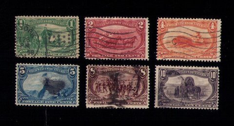 US SCOTT #285-290 USED INCOMPLETE SET OF SIX F-VF