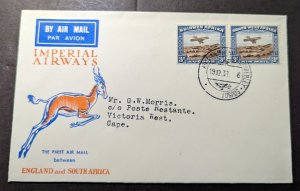 1931 South West Africa Airmail First Flight Cover FFC to Victoria West S Africa