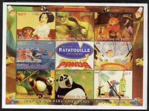 BENIN - 2008 - Disney, Ratatuille, Kung Fu Panda-Perf 8v Sheet-MNH-Private Issue