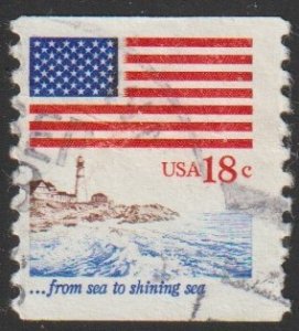 SC# 1891 - (18c) - Flag over ...sea to shining sea - coil, Used Single