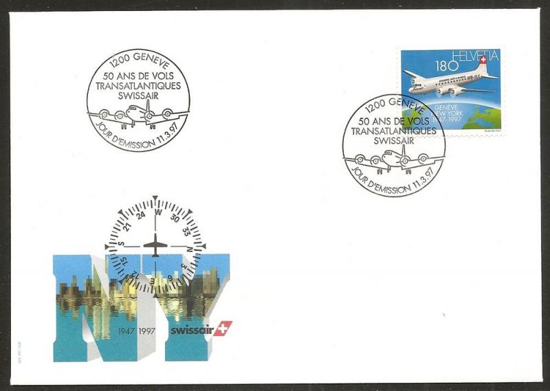 Switzerland 995 1997 Swiss Air UA FDC