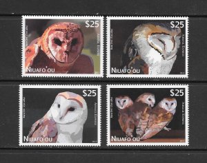 BIRDS - TONGA-NIUAFO'OU #CE1-4  OWLS   MNH