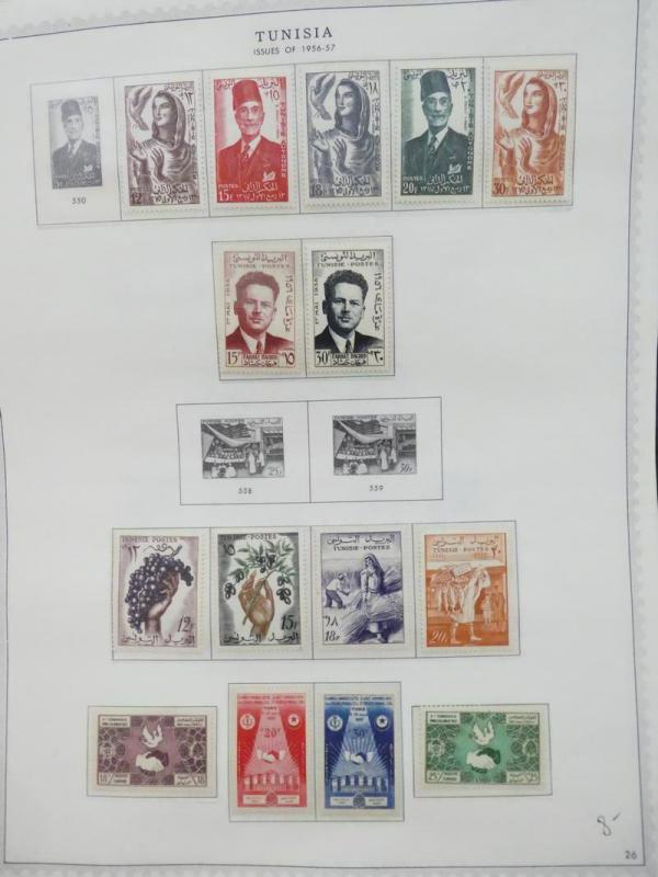 EDW1949SELL : TUNISIA Nice Mint collection on album pages mostly NH. Sc Cat $225