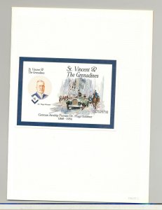 St Vincent #1873 Airship Pioneer Eckener 1v S/S Imperf Proof Mounted in Folder