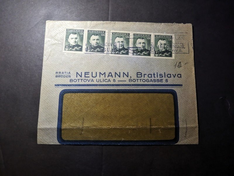 1940 Slovenia Cover Neumann Bratislava to Milan Italy