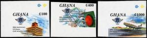 HERRICKSTAMP GHANA Sc.# 1738-40 Aviation Imperf