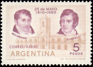 Argentina #713-716, C75-C76, 1960, Never Hinged