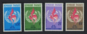 Togo Declaration of Human Rights Flame 4v 1963 MNH SC#457-460 SG#340-343