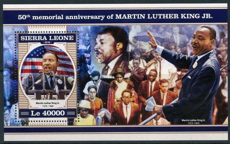 SIERRA LEONE 2018 50th MEMORIAL ANN  OF MARTIN LUTHER  KING, Jr  S/S  MINT NH