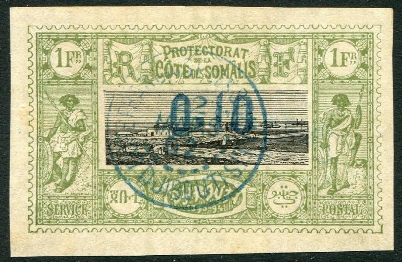 DJIBOUTI-1902 0-10 on 1 Fr Value Sg 109 VERY FINE USED V20929