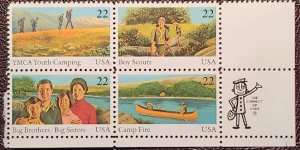 US Scott # 2160-2163; 22c Inter. Youth Year from 1985; MNH, og ; Zblk of 4 VF