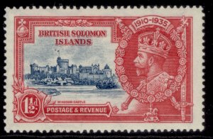 BRITISH SOLOMON ISLANDS GV SG53h, 1½d DOT by FLAGSTAFF, M MINT. Cat £200.