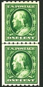 U.S. #390 MINT LINE PAIR OG LH