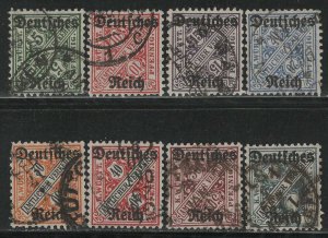 German States Wurttemberg Scott # O176 - O183, used, cpl set