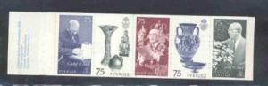 Sweden Sc 985a 1972 90th Birthday King Gustaf VI Adolph stamp booklet mint NH