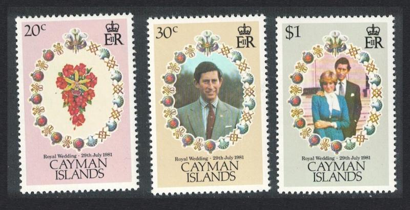 Cayman Is. Charles and Diana Royal Wedding 3v SG#534/35