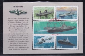 US 3377, Used Booklet Pane - Submarines