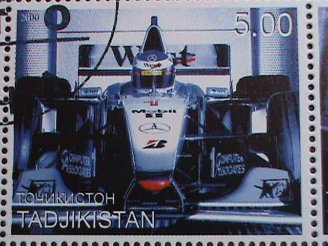 TAJIKISTAN -2000-MC LARREN-FORMULA 1-RACE CARS CTO SHEET VERY FINE