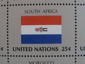 ​UNITED NATION-1989 SC#558-61 U. N. FLAGS SERIES MNH FULL SHEET- VERY FINE