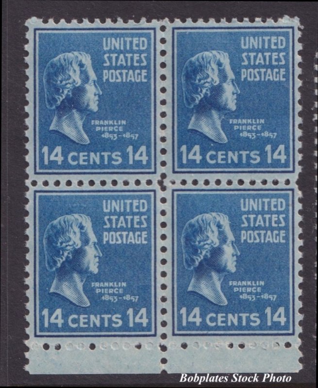 BOBPLATES #819 Pierce Block of 4 F-VF NH SCV=$4+