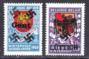 BELGIUM 2 OVERPRINTS OG NH U/M F/VF TO VF BEAUTIFUL GUM #9 GENT LÜTTICH