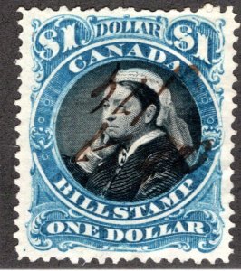 FB52, $1, Used, VF/XF, p. 11.7x12, Victoria well centered, Third Bill Issue