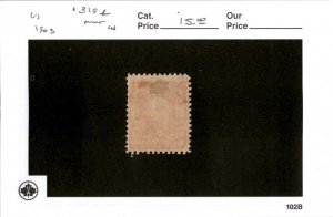 United States Postage Stamp, #319b Mint LH, 1903 Washington (AB) 